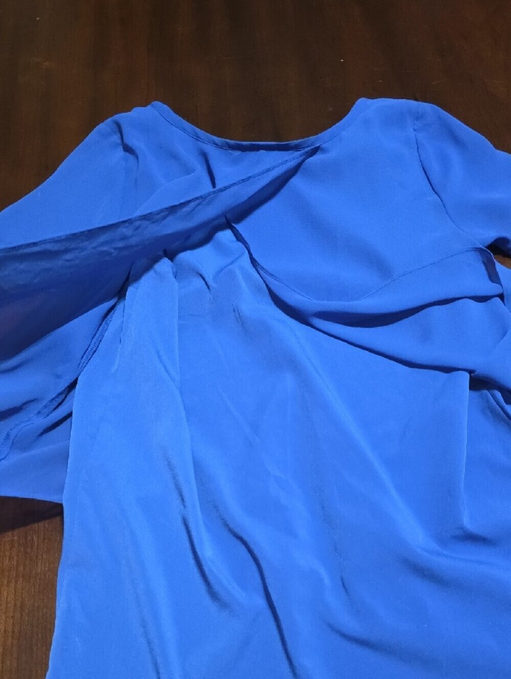Dana Buchman Bright Blue Layered Short Sleeve Blouse - Picture 7 of 7